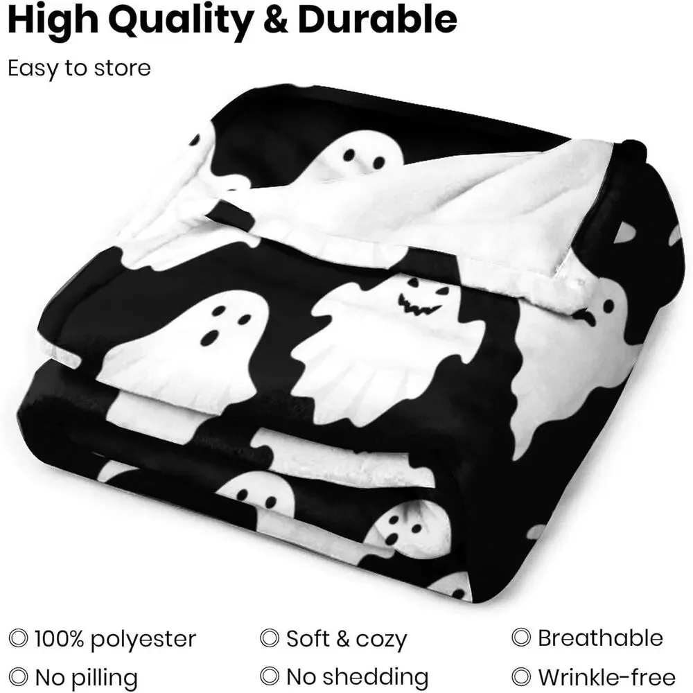 Halloween Ghost Throw Blanket Cute Funny Ghosts Blanket Soft